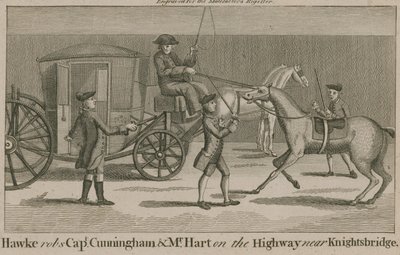 Hawke vole le capitaine Cunningham et M. Hart sur la route près de Knightsbridge - English School