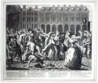 Lui et ses compagnons ivres provoquent une émeute à Covent Garden, d