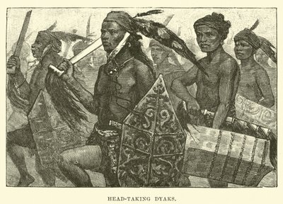Dyaks prenant des têtes - English School