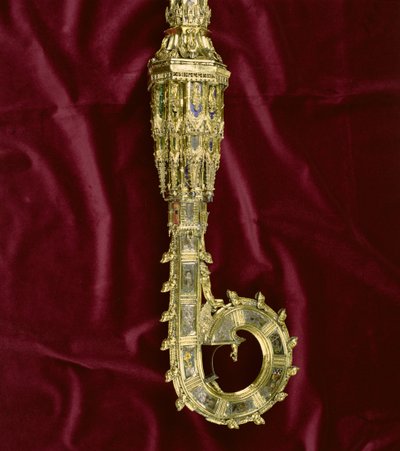 Tête et crosse de la crosse de Guillaume de Wykeham (c.1320-1404) : côté Paul (détail) - English School