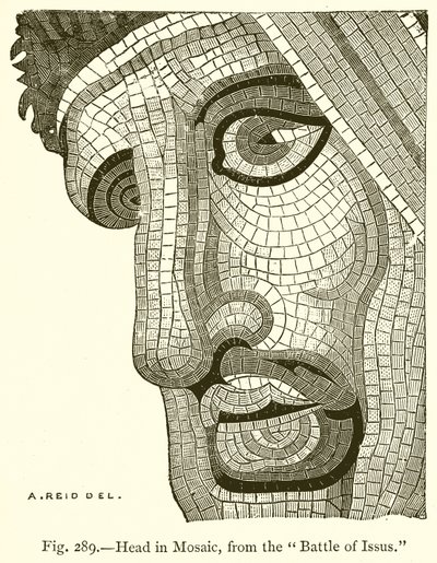 Tête en mosaïque, de la bataille d