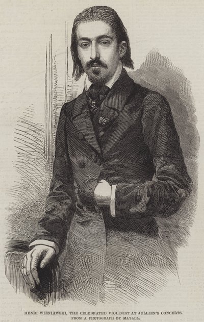Henri Wieniawski, le célèbre violoniste aux concerts de Jullien (gravure) - English School