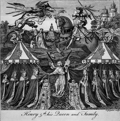 Henri V, sa reine et sa famille, gravé par Charles Grignion (1717-1810) - English School