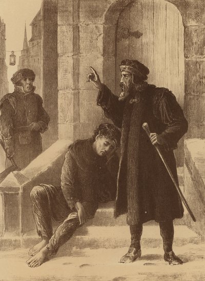 Henry Heath, "Le prenant pour un voleur, appelle la garde" - English School