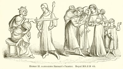 Henri II bannissant la famille de Becket - English School