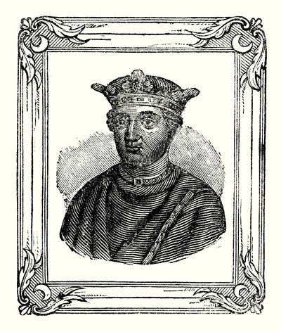 Henri II est né en 1131, couronné en 1154 et mort en 1189 (gravure) - English School