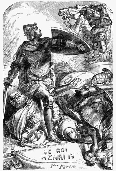 Henri IV - Illustration dans "Œuvres complètes de William Shakespeare" 1866 - Les illustrations et la forme générale de cette édition sont empruntées à Shakespeare illustré de Cassell, publié à Londres - English School
