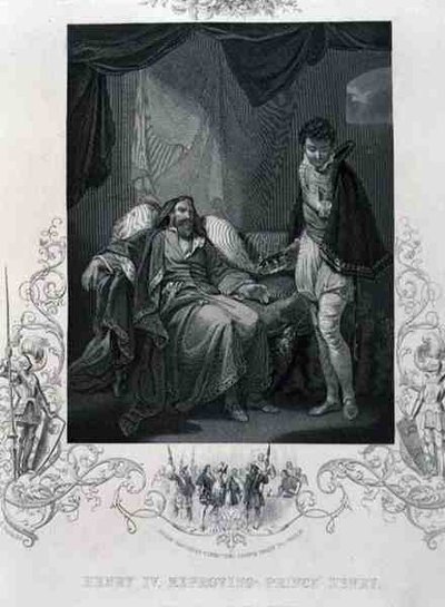 Henri IV réprimandant le prince Henri, de Henry IV par William Shakespeare (1564-1616) - English School