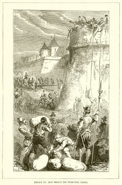 Henri IV fait grâce à Paris affamé - English School