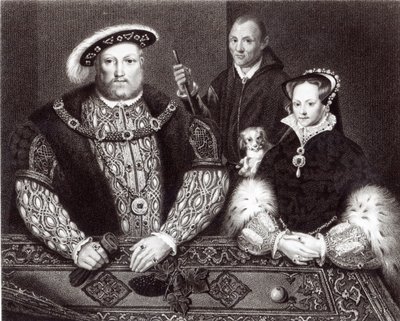 Henri VIII, sa fille la reine Marie et Will Somers, d
