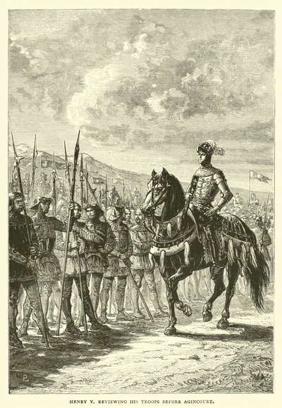 Henri V passant en revue ses troupes avant Azincourt - English School
