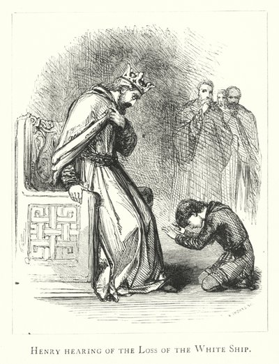 Henri apprenant la perte du White Ship (gravure) - English School
