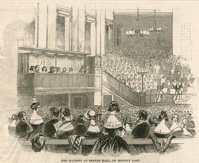 Sa Majesté la Reine Victoria à Exeter Hall, Strand, Londres - English School