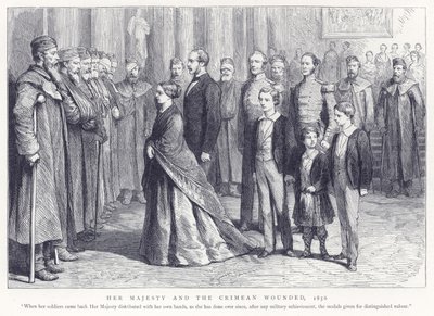 Sa Majesté et les blessés de Crimée, 1856 - English School