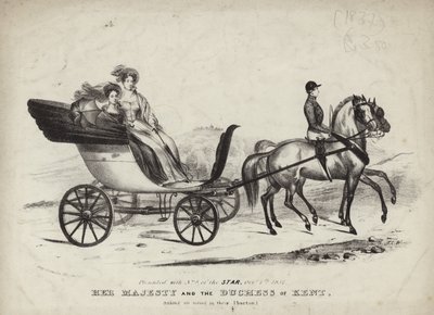 Sa Majesté et la Duchesse de Kent prenant l