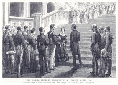 Sa Majesté recevant Louis-Philippe au Château de Windsor, 1844 - English School