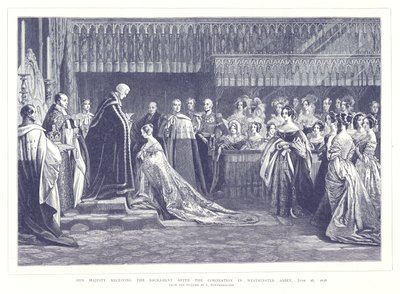 Sa Majesté recevant le Sacrement après le Couronnement à l