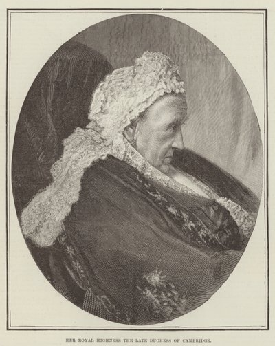Son Altesse Royale feu la duchesse de Cambridge (gravure) - English School