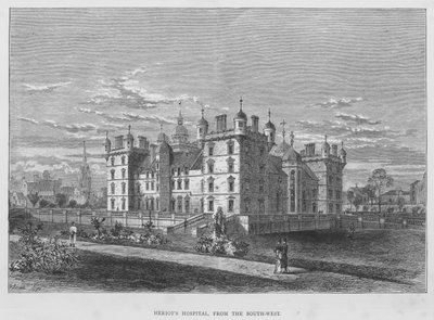 Hôpital de Heriot, depuis le sud-ouest (gravure) - English School
