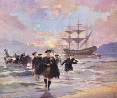 Colons des Highlands arrivant à Pictou, Nouvelle-Écosse, du "Hector", 1773 - English School
