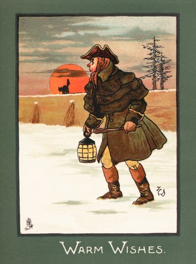 Bandit de grand chemin dans la neige, Carte de Noël - English School