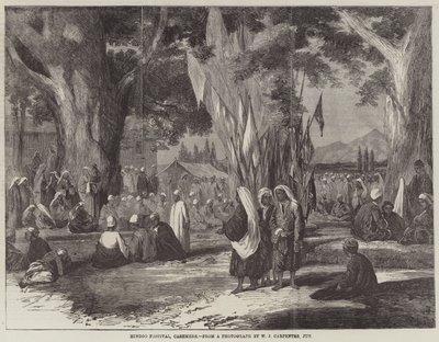 Festival hindou, Cachemire (gravure) - English School