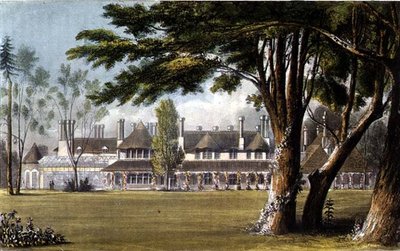 Cottage de Sa Majesté, Windsor Great Park, vu de la pelouse, de 
