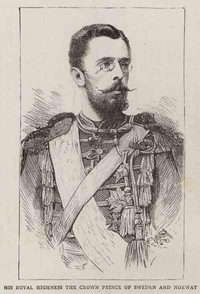 Son Altesse Royale le prince héritier de Suède et de Norvège (gravure) - English School