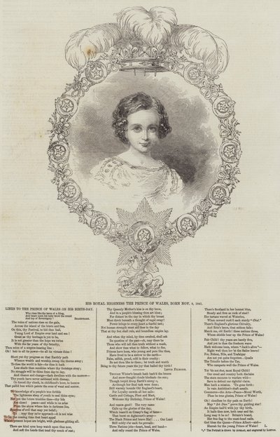 Son Altesse Royale le Prince de Galles, né le 9 novembre 1841 - English School