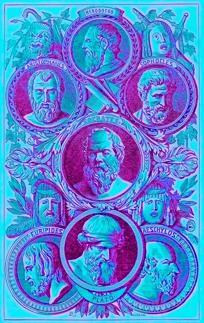 Historiens, philosophes et dramaturges de la Grèce antique, illustration de L