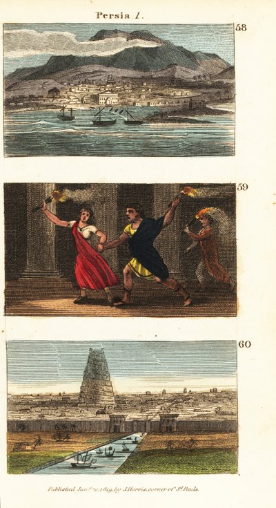 Vues historiques de la Perse (Iran) - English School