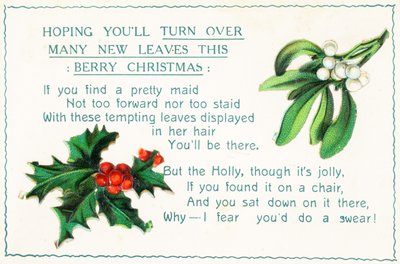Houx et gui, carte de Noël - English School