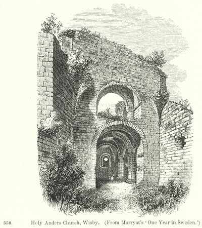 Église Holy Anders, Wisby (gravure) - English School