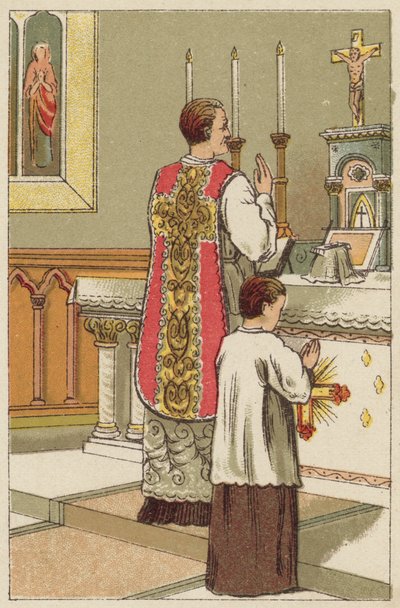 Sainte Messe (lithographie en couleur) - English School