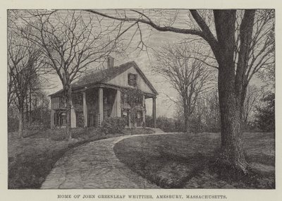 Maison de John Greenleaf Whittier, Amesbury, Massachusetts (gravure) - English School