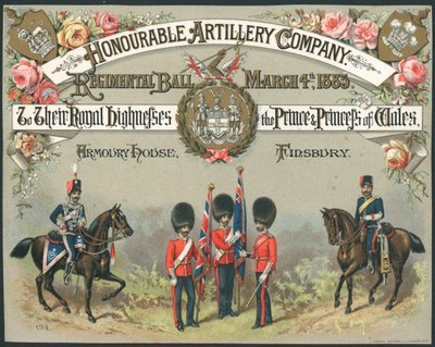 Honourable Artillery Company, bal régimentaire, 4 mars 1885 - English School
