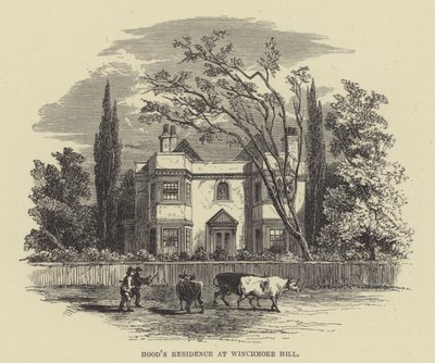 La résidence de Hood à Winchmore Hill (gravure) - English School