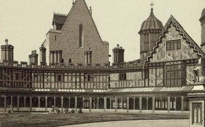 Cloîtres en fer à cheval, château de Windsor (lithographie) - English School