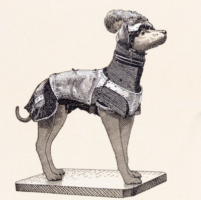 Chien en armure - English School