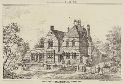 Maison Park Street Bridgend, pour W J Lewis Esquire (gravure) - English School