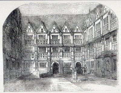 Maison de Sir Thomas Gresham, dans Bishopsgate Street, Londres - English School