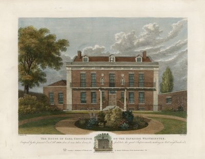 Maison du comte Grosvenor sur Bankside, Westminster. Démolie en 1809 - English School