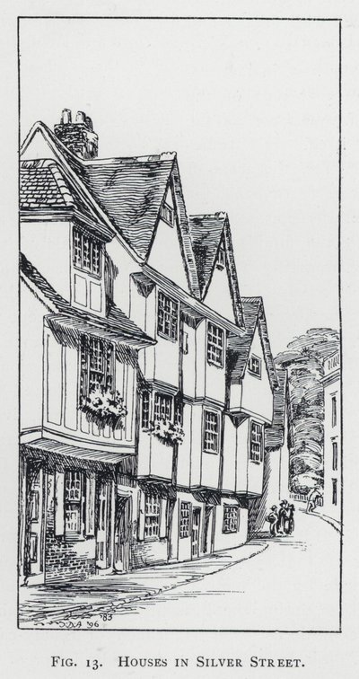 Maisons dans Silver Street (gravure) - English School