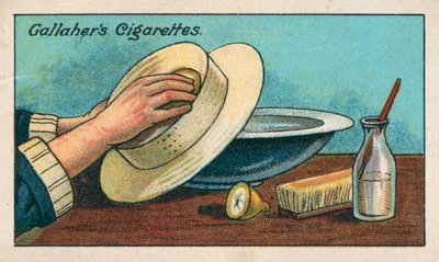 Comment nettoyer un chapeau de paille blanc (chromolitho) - English School