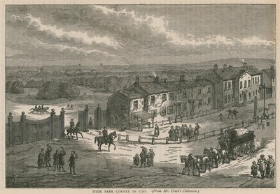 Hyde Park Corner en 1750 - English School