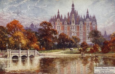 Hyde Park Hotel, Londres, depuis la Serpentine - English School