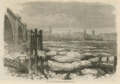 Glace sur la Tamise au London Bridge - English School