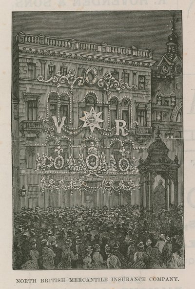 Illuminations ornant les bureaux de la North British Mercantile Insurance Company - English School