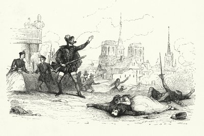 Illustration pour Les Huguenots de Giacomo Meyerbeer (gravure) - English School
