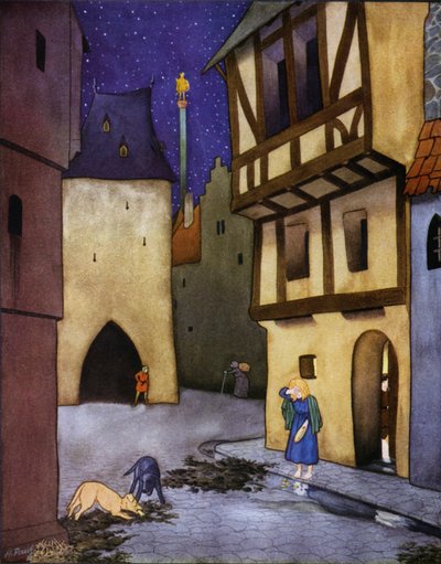 Illustration pour Le Prince Heureux par Oscar Wilde (lithographie en couleur) - English School
